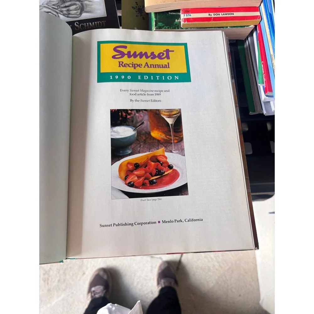 Sunset Recipe Annual 1990 Cookbook OS Teal Hardcover 1989 Magazine Collection